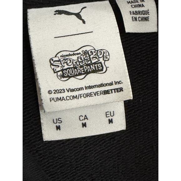 Puma SpongeBob Squarepants Graphic Pullover Black Hoodie Jacket Mens Medium M - Picture 2 of 4